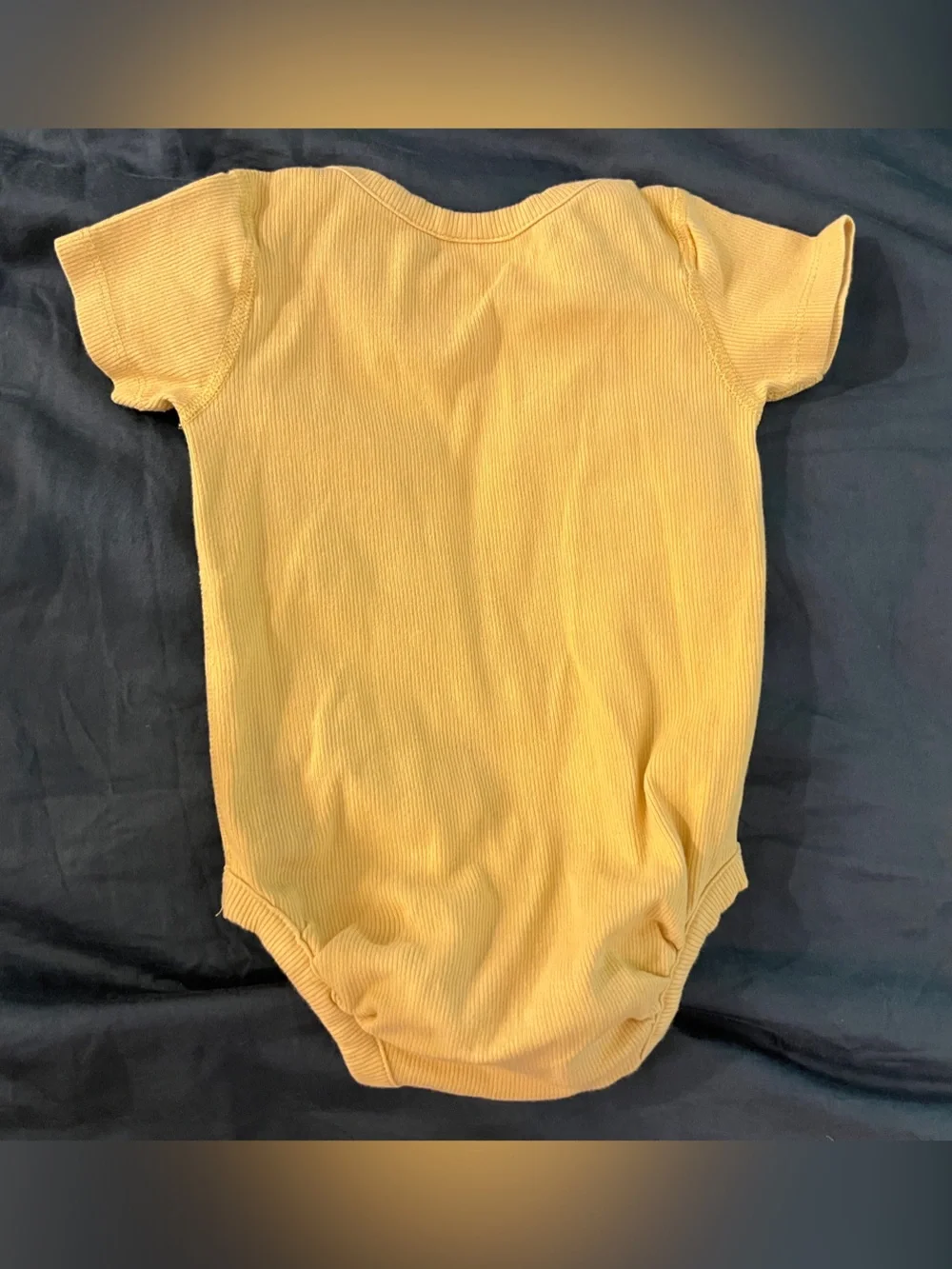 Hanna Andersson Yellow Baby Short-Sleeve Ribbed Bodysuit 75 cm 12-18M Cotton